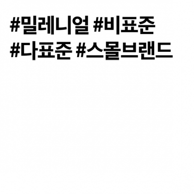 #밀레니얼 #비표준 #다표준 #스몰브랜드